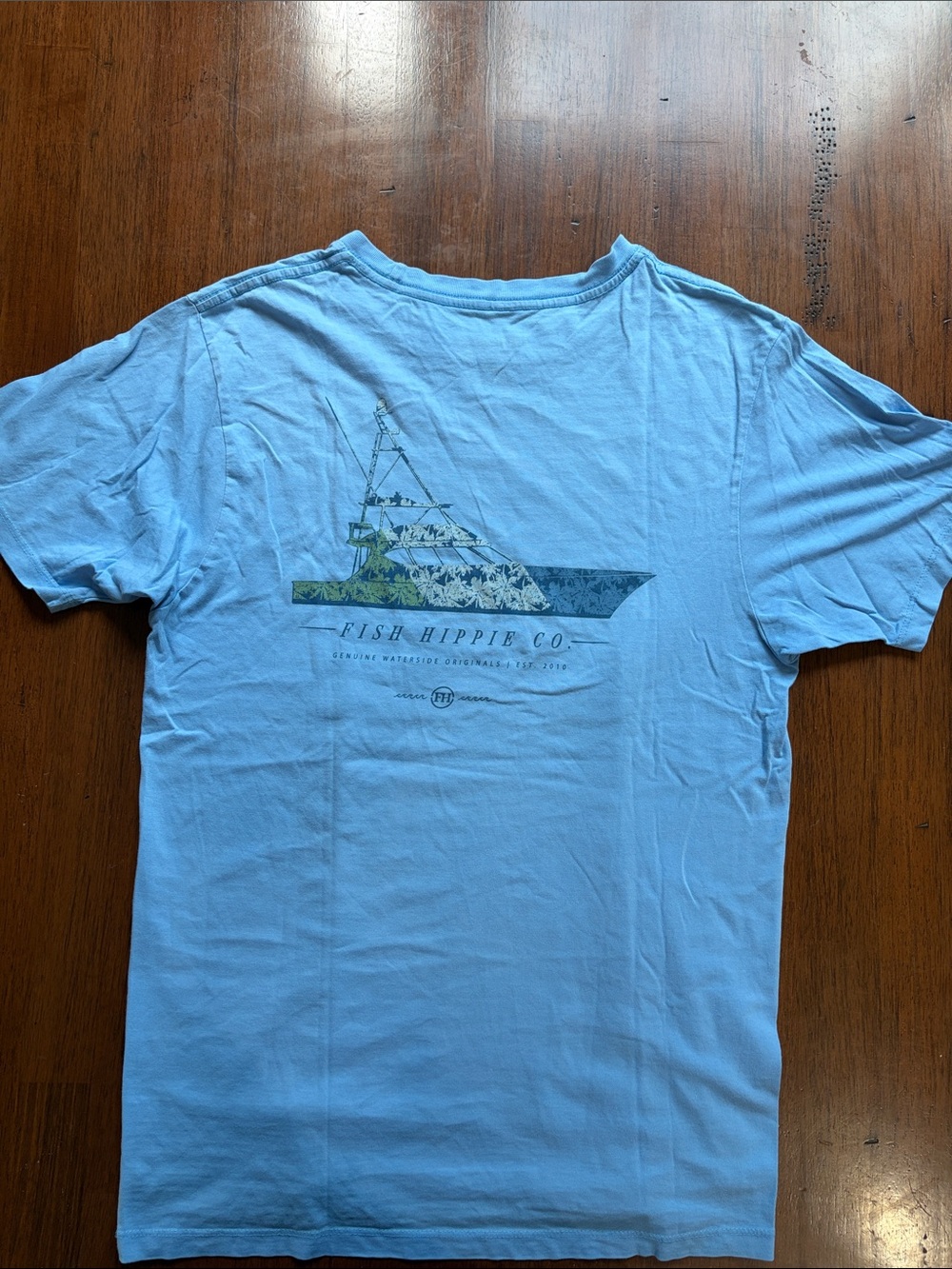 Men's Fish Hippie Co. Light Blue Graphic Tee